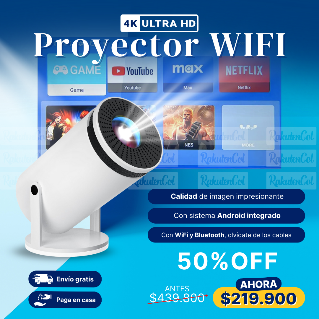 PROYECTOR DE IMAGEN WIFI HY300 CILINDRO BLANCO