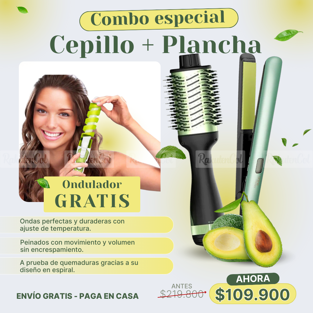 Combo plancha aguacate + cepillo aguacate
