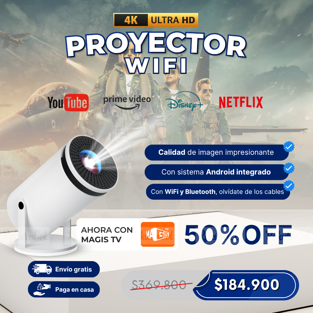 Proyector WIFI Con Juegos y Plataformas HY300