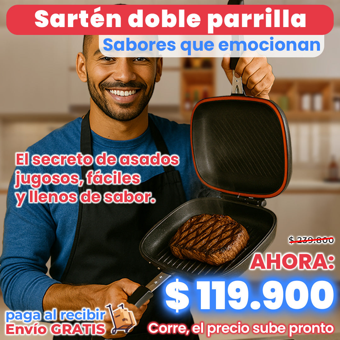 Sartén doble parrilla 36 cm