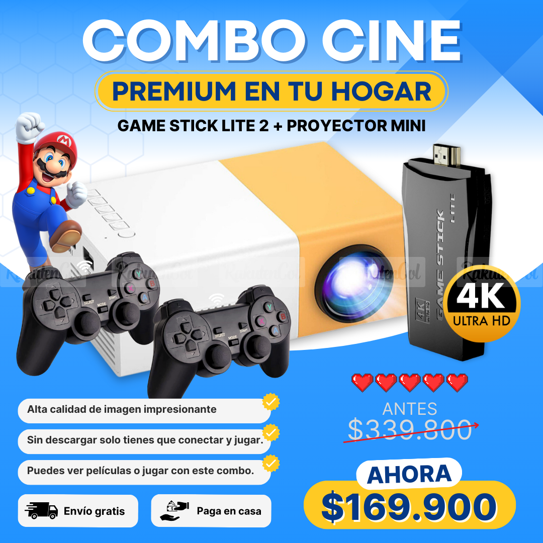 Proyector Amarillo YG300+Consola 4k VERDE