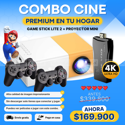 Proyector Amarillo YG300+Consola 4k VERDE