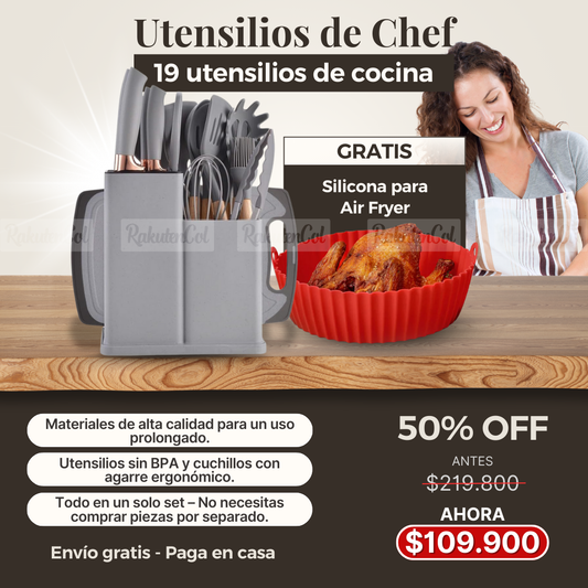 Set Cocina X19 + Silicona de Air fryer