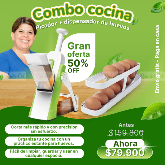 Rallador vertical mandolin + Dispensador Huevos