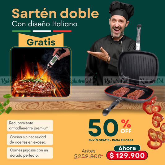 Sartén doble con diseño italiano 36cm