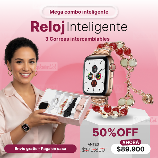 Smart watch q19 con 2 correas intercambiables, cargador magnético y reloj de mano analógico con pedrería / zy-q19