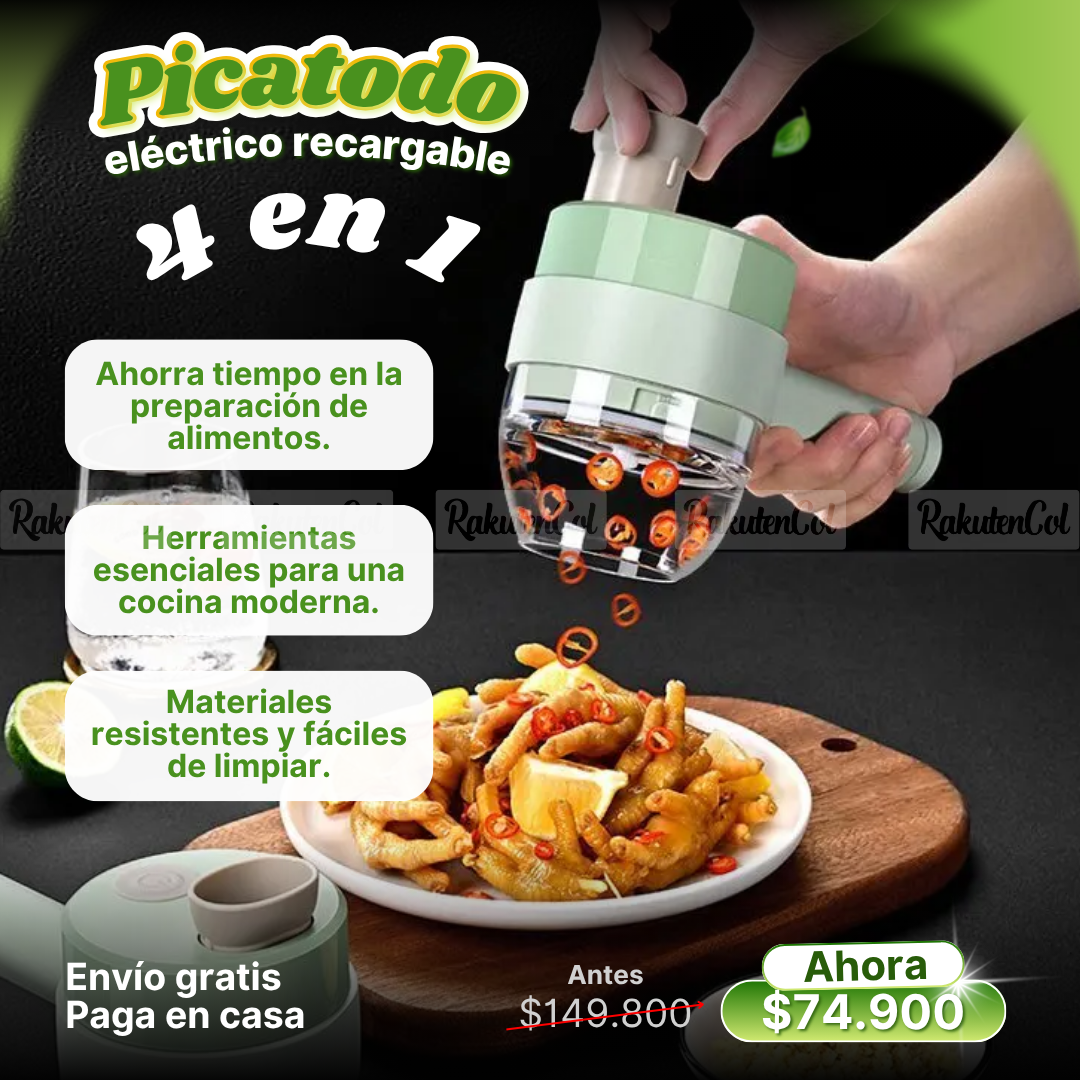Picatodo eléctrico recargable 4 en 1
