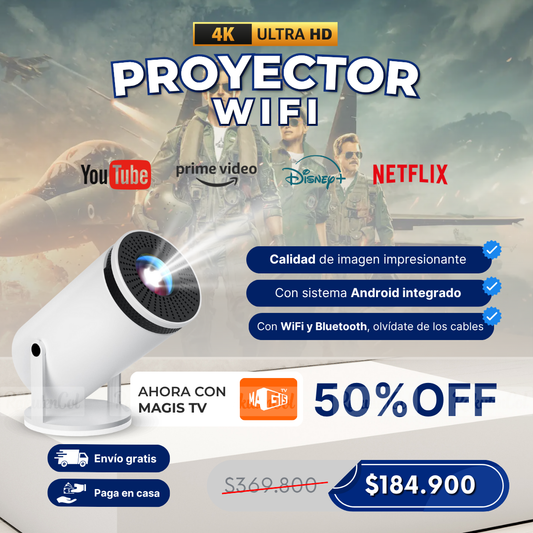 Proyector WIFI Con Juegos y Plataformas HY300
