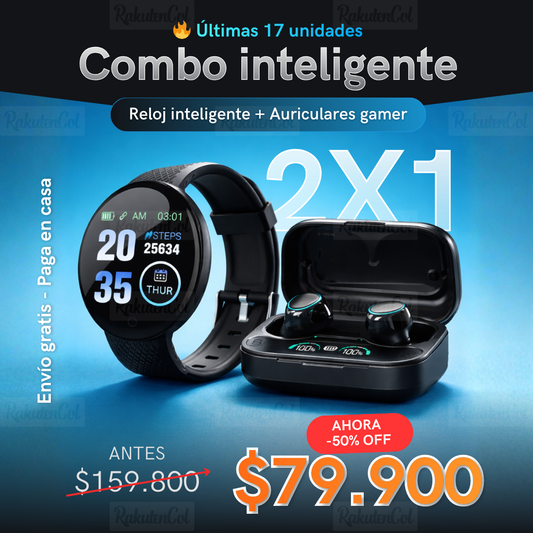 Reloj Inteligente  d18 + Auriculares f9