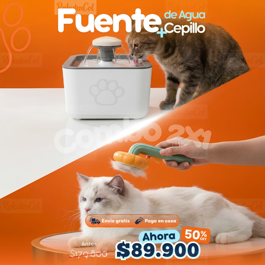 Fuente de Agua M030 + Cepillo Autolimpiante