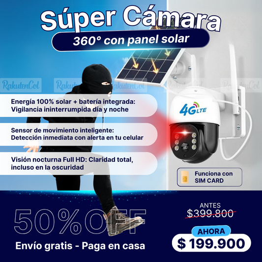 Camara Solar con panel solara wifi