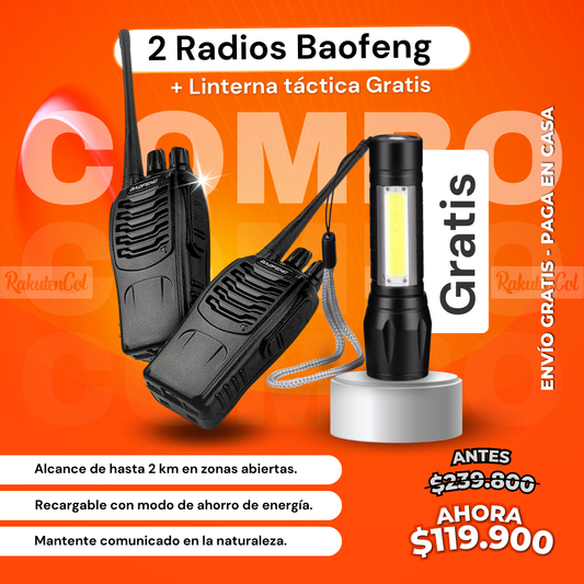 Radio Baofeng BF-888s + Linterna 911