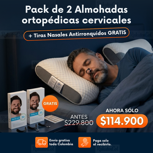 Combo 2 Almohadas Cervicales + 2 Antirronquidos