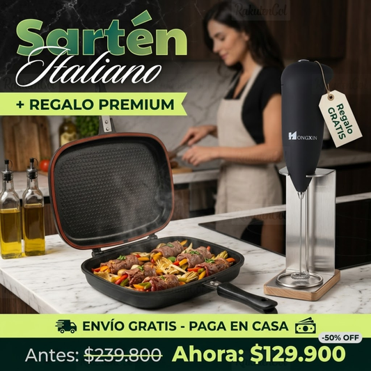 Combo Sartén 36 cm doble y Batidor