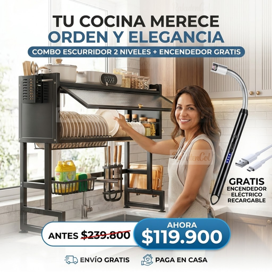 escurridor de platos con 1 tapa + Encendedor Recargable