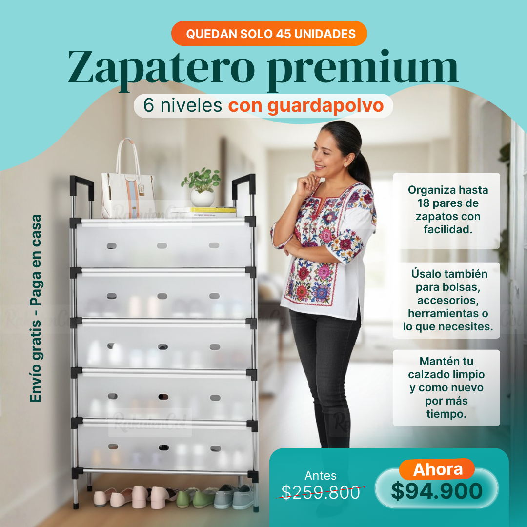 Zapatero premium con guarda polvo