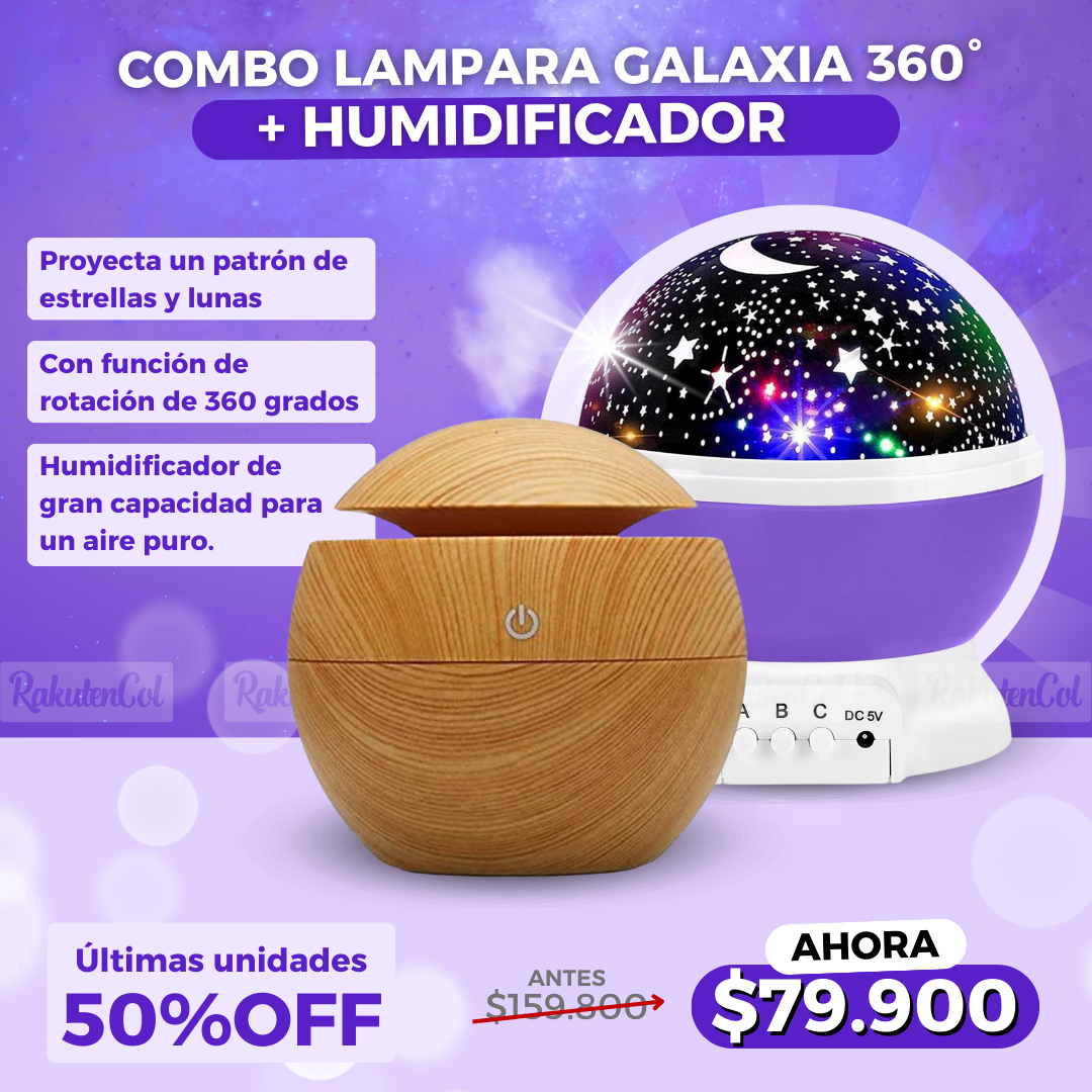 Combo Lampara Galaxia star master  + Humidificador esfera