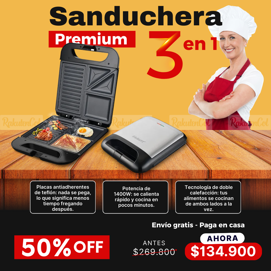 Sanduchera Premium 3en1
