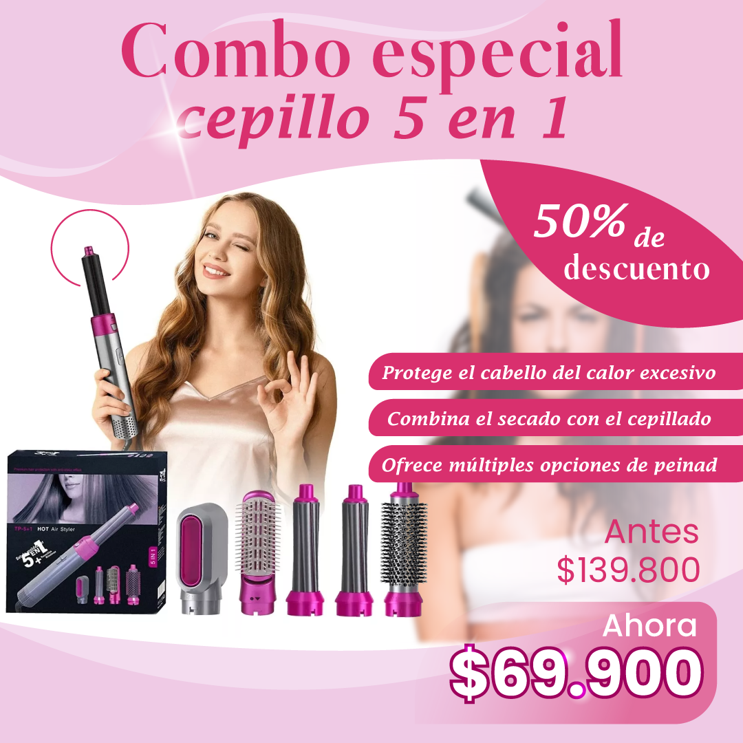 BT026 -   Cepillo Alisador Multifuncional 5 En 1