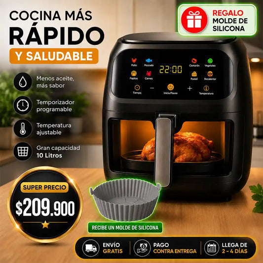 FREIDORA 10 LITROS + SILICONA REGALO