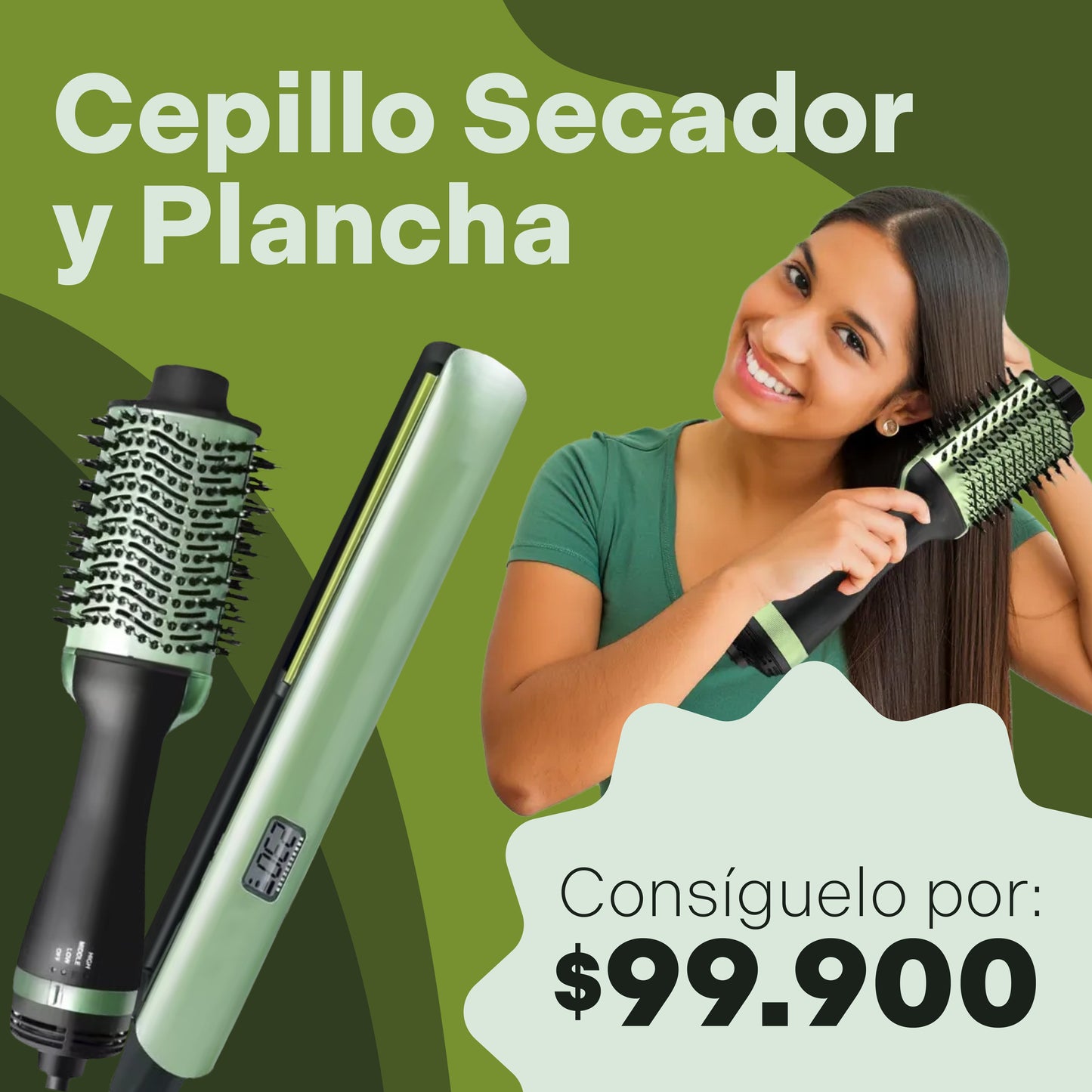 BT194 - Cepillo secador + Plancha de aguacate