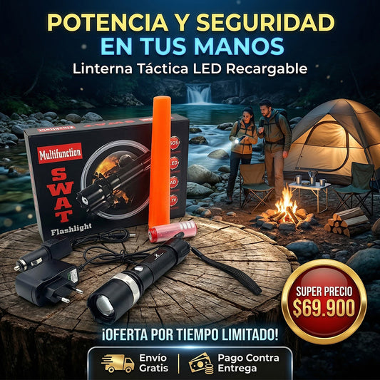 LINTERNA TÁCTICA LED RECARGABLE