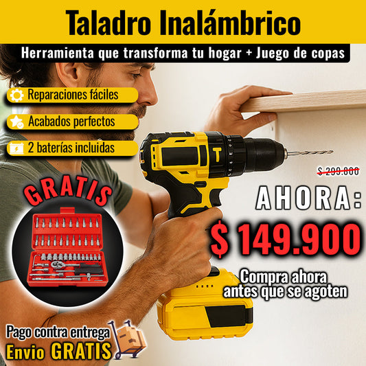 Taladro inalámbrico + Juego de copas