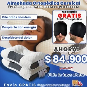 Almohada Ortopedica Cervical + Gorro Antimigraña