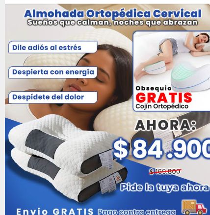 Almohada Ortopedica Cervical + Cojin Ortopedico